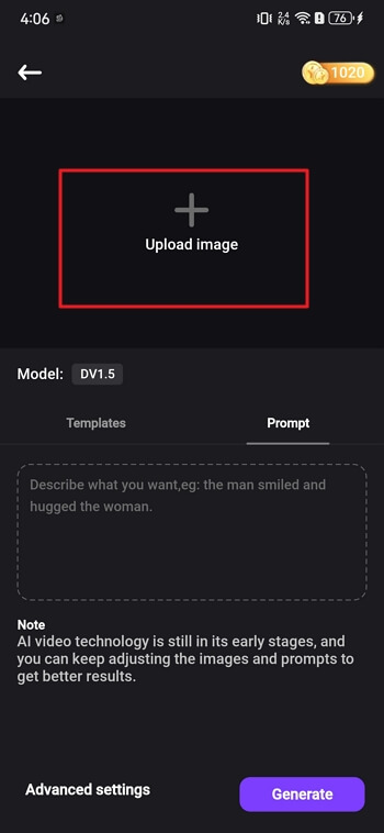 importer une image dans l'app