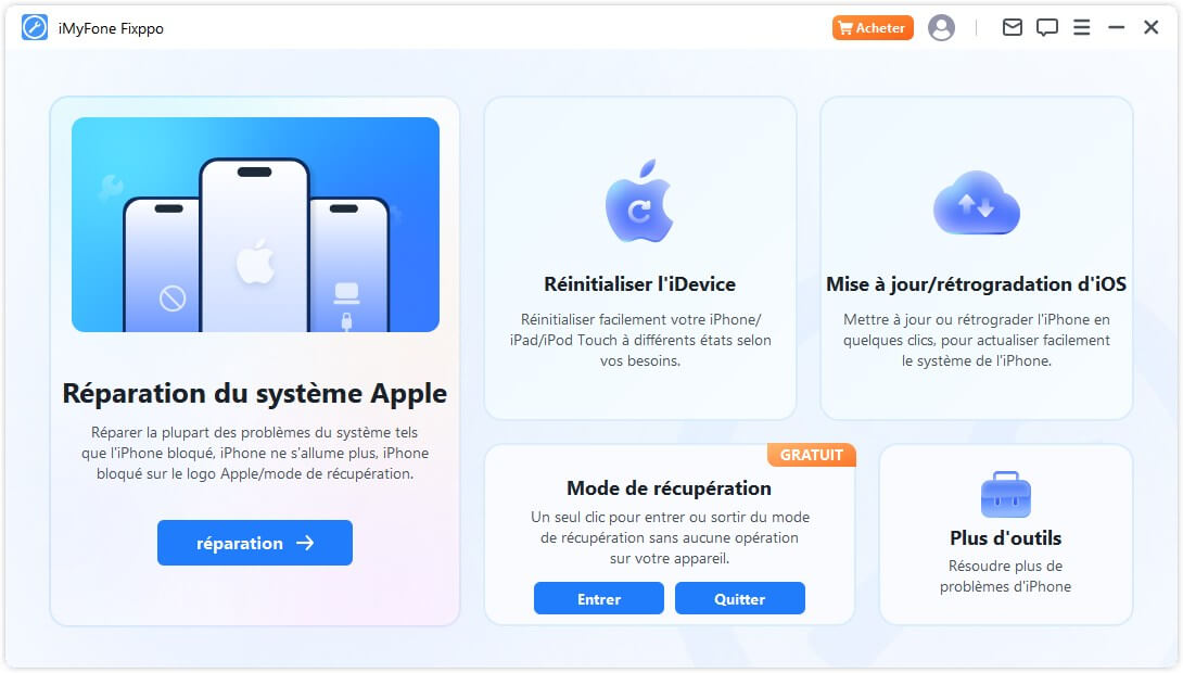 logiciel de réparation iOS iMyFone Fixppo