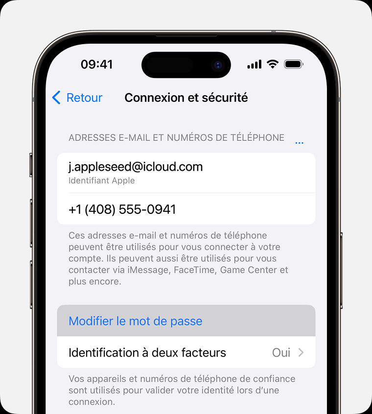 changer votre mot de passe mail Apple  sur votre iPhone