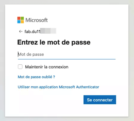 oublié votre mot de passe mail Outlook