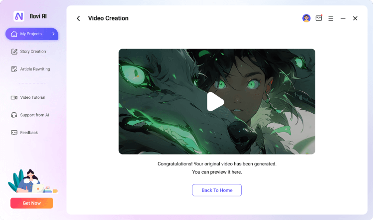 novi ai Vidéo créée avec succès