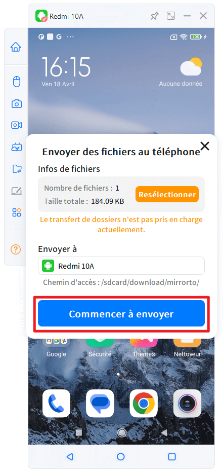Commencer à envoyer