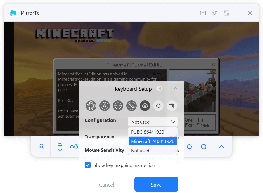 choisir la configuration du clavier de minecraft