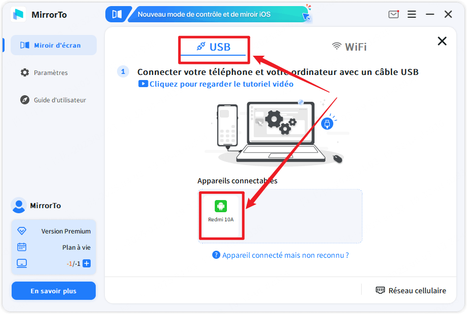 sélectionner votre appareil