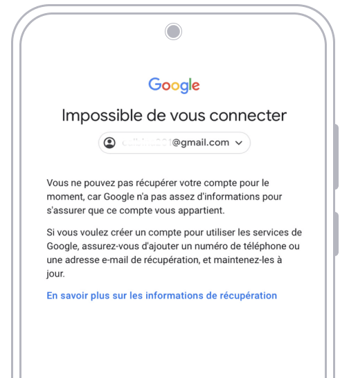 Échec de vérification Goole