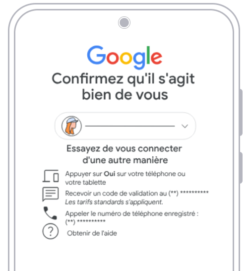 Bloqué sur la vérification de compte Google