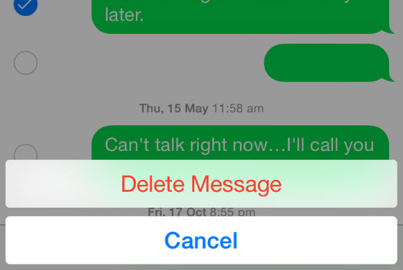 delete text individual messages iphone