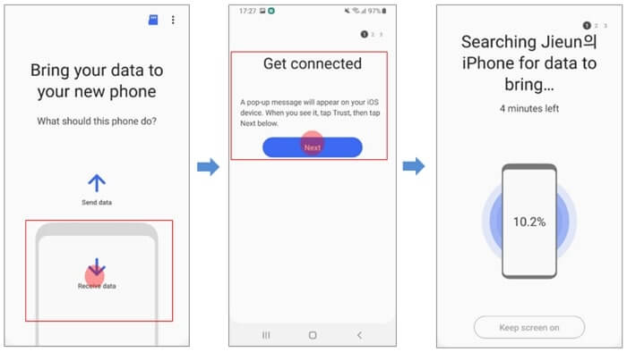 Transférer des messages via le Smart Switch de Samsung