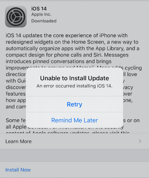 Régler le problème Impossible d'installer la mise à jour. Une erreur est survenue lors de l'installation d'iOS 16 /15/14