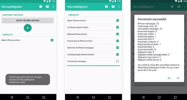 Installez WazzapMigrator sur votre téléphone Android et scan les fichiers transférés