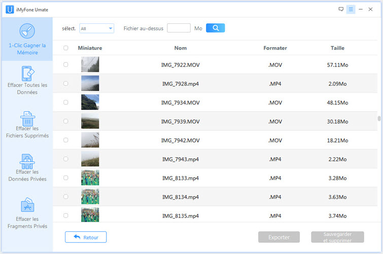 show large files