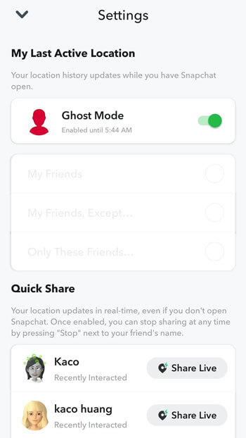 επιλογή Ghost Mode