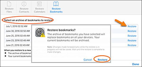 Επαναφέρετε το ιστορικό Safari από το iCloud Web
