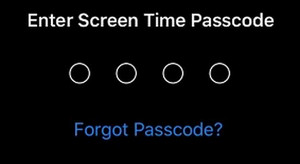 Επαναφέρετε τον κωδικό πρόσβασης χρόνου οθόνης στο iPhone πατώντας ξέχασα τον κωδικό πρόσβασης