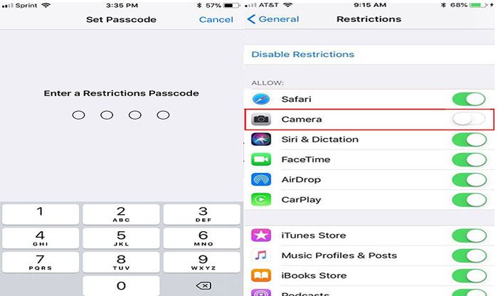 iOS 11 απενεργοποιήστε την κάμερα 2