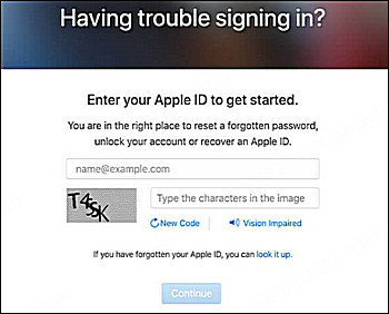 Κάντε κλικ στο σύνδεσμο Ξεχάσατε το Apple ID ή τον κωδικό πρόσβασης