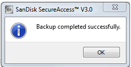 sandisk secureaccess backup uspješno