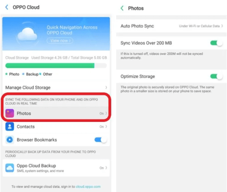 sinkroniziraj oppo cloud podatke