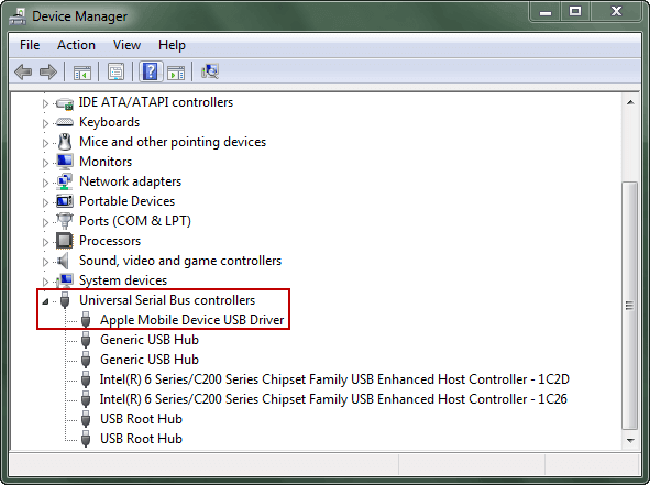 provjeri usb driver