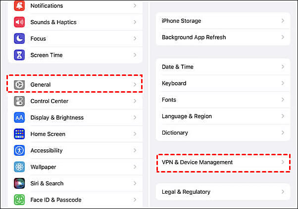 törölje az iOS firmware-t a vpn eszközkezelésből