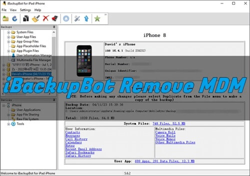 iBackupBot MDM eltávolító megoldás