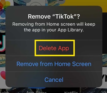 távolítsa el a tiktok alkalmazást