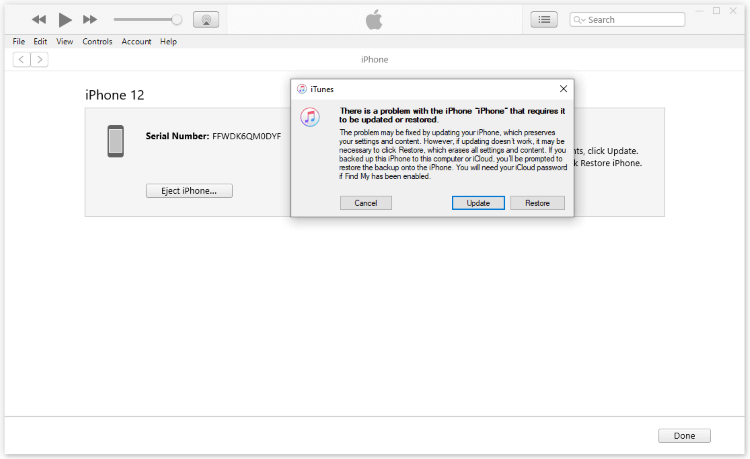 Használja az iTunes alkalmazást az iPhone frissítéséhez