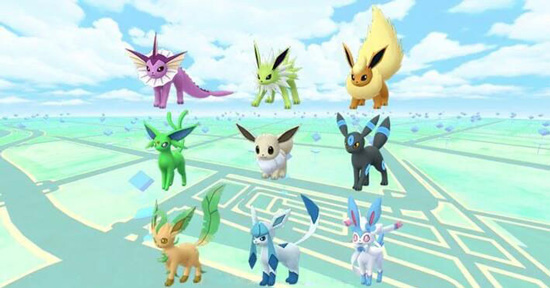 minden fényes eevee evolutions pokemon megy