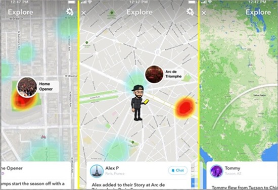helyváltoztatás a snapchatben