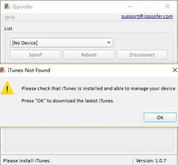 az itunes nem található rajta iSpoofer