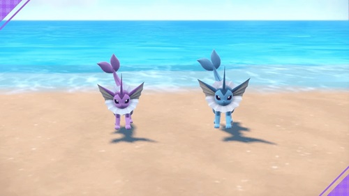 fényes Vaporeon és a normál