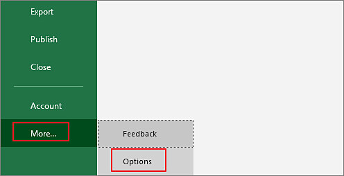 excel opciók