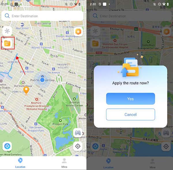 anyto android gpx importálás