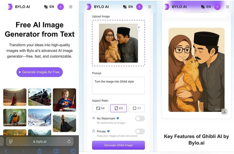 Bylo.ai bikin gambar Ghibli