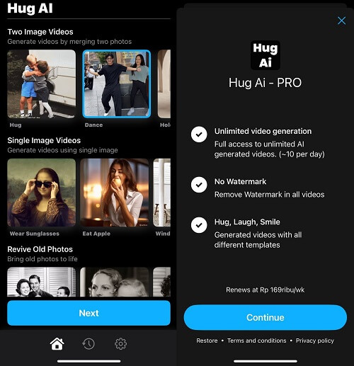 langkah-lankah cara menggunakan Hug AI Pro