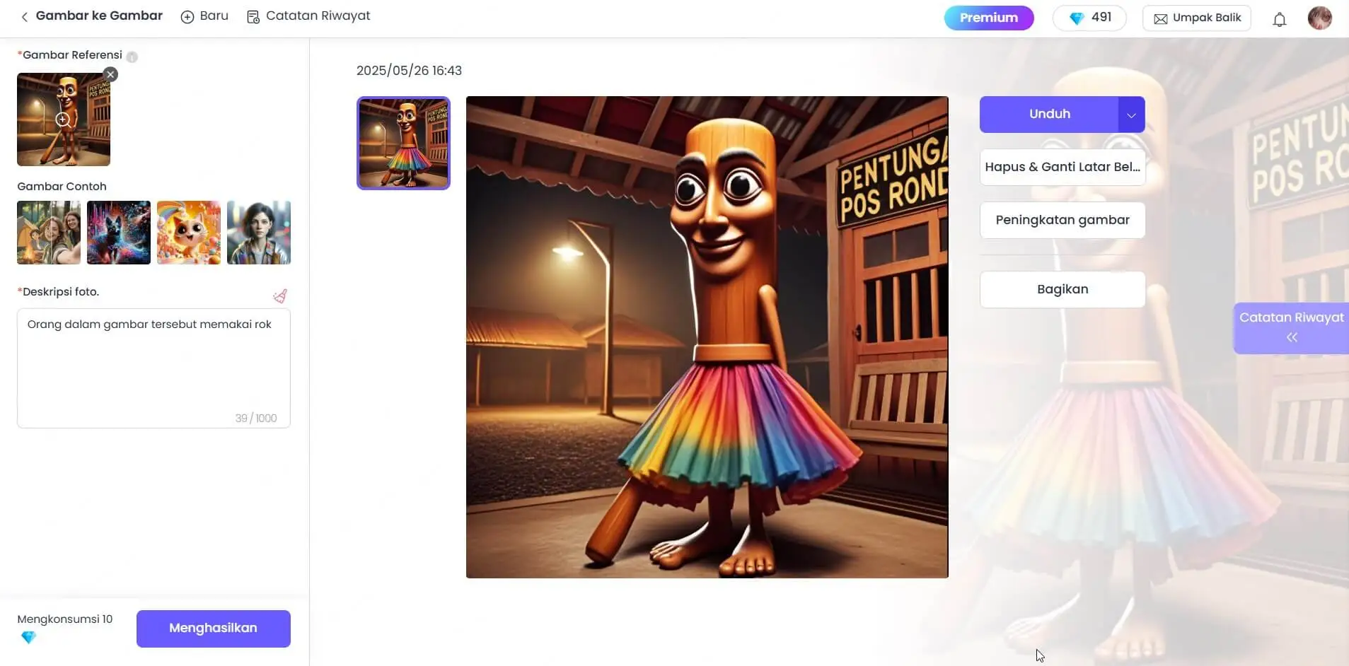 Upload Gambar TUNG TUNG TUNG SAHUR dan Ketik perintah