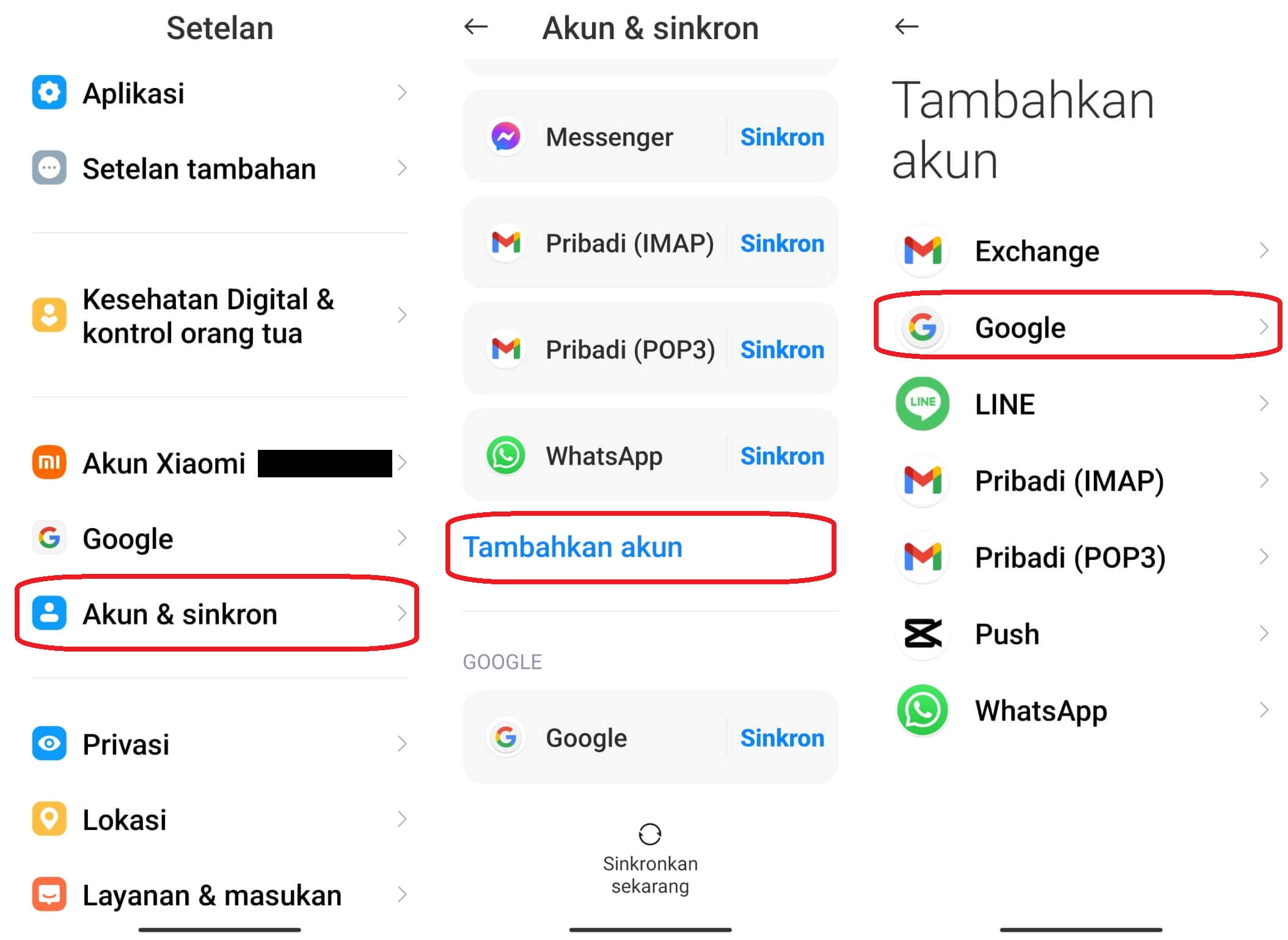 cara login akun google di hp android