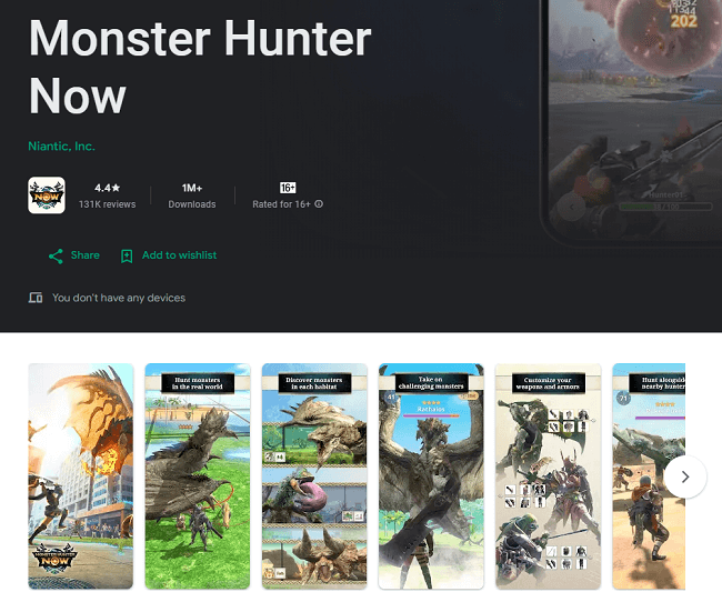 download monster hunter now di google play