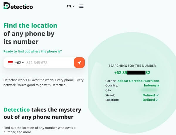 mengetahui lokasi seseorang lewat no hp melalui bantuan detectico