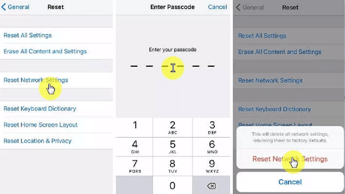 3 mengembalikan kontak yang terhapus di iphone dengan reset network connections