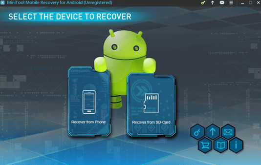 antarmuka aplikasi MiniTool Mobile Recovery