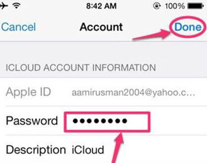 how to delet account iCloud without password without computer via settings step 1