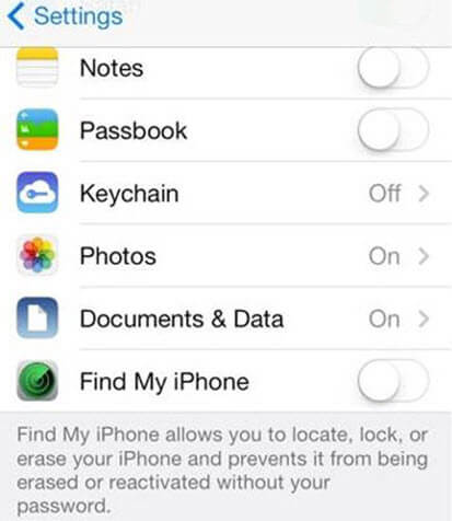 delet account iCloud without password via settings step 4