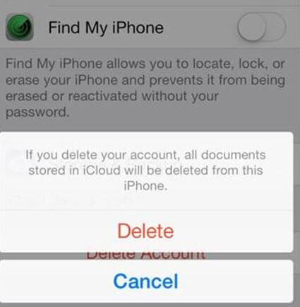 delet account iCloud without password via settings step 5