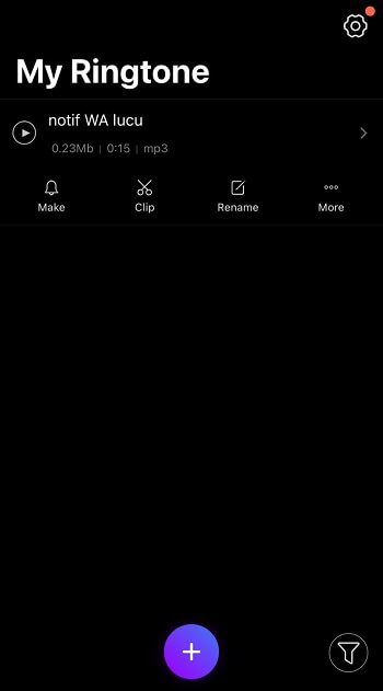 tambahkan file audio ke Ringtonemakers