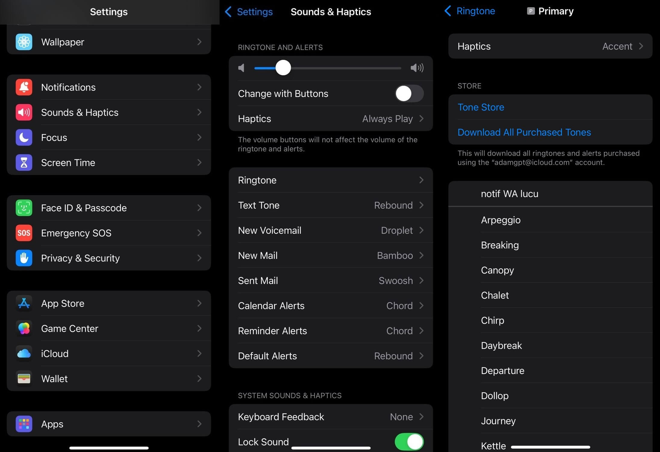 Pilih file audio tersebut dan Share atau Bagikan
