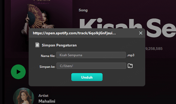 klik unduh untuk download lagu mp3 kisah sempurna