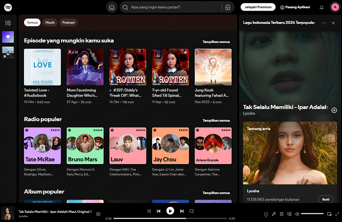 download lagu mahalini kisah sempurna melalui spotify