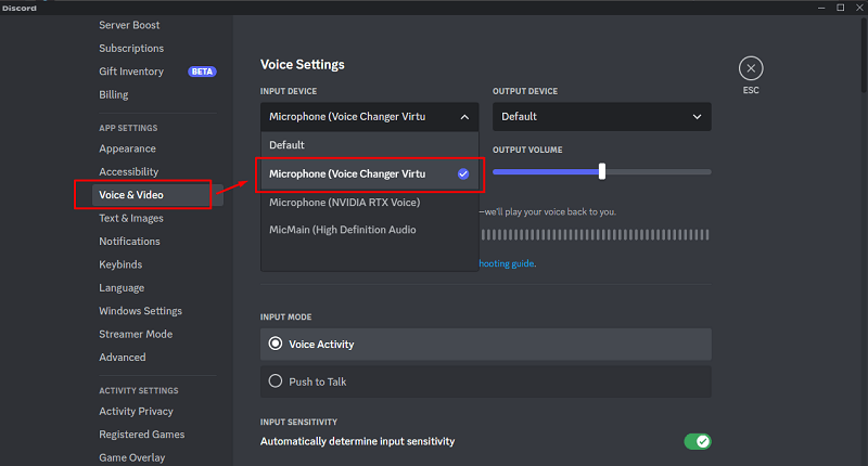how to configure discord for voice changer