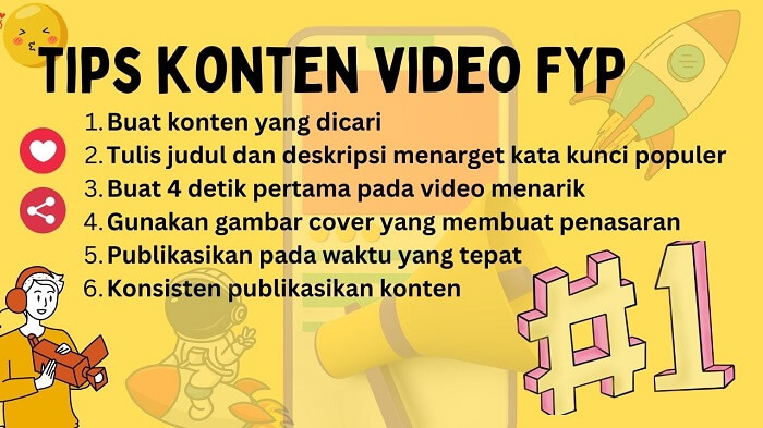 rahasia tips cara supaya video fyp nomor 1 dan direkomendasikan di tiktok